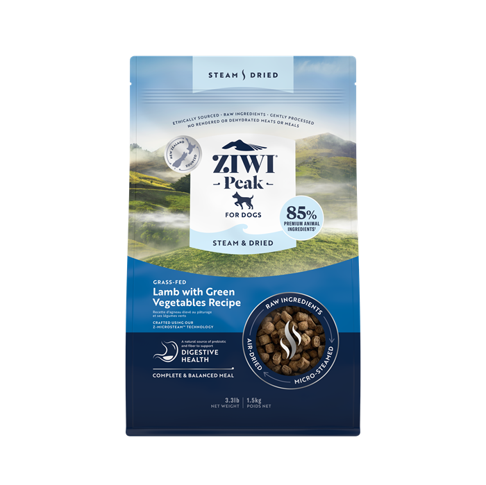 ZiwiPeak Steam & Dried Dog Lamb Pouch 1,5 kg.