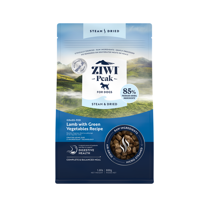 ZiwiPeak Steam & Dried Dog Lamb Pouch 800 gr.